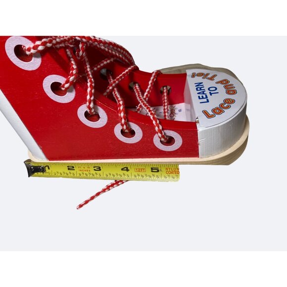 Melissa & Doug Learn to Lace and Ties Wood Shoe - Picture 6 of 11